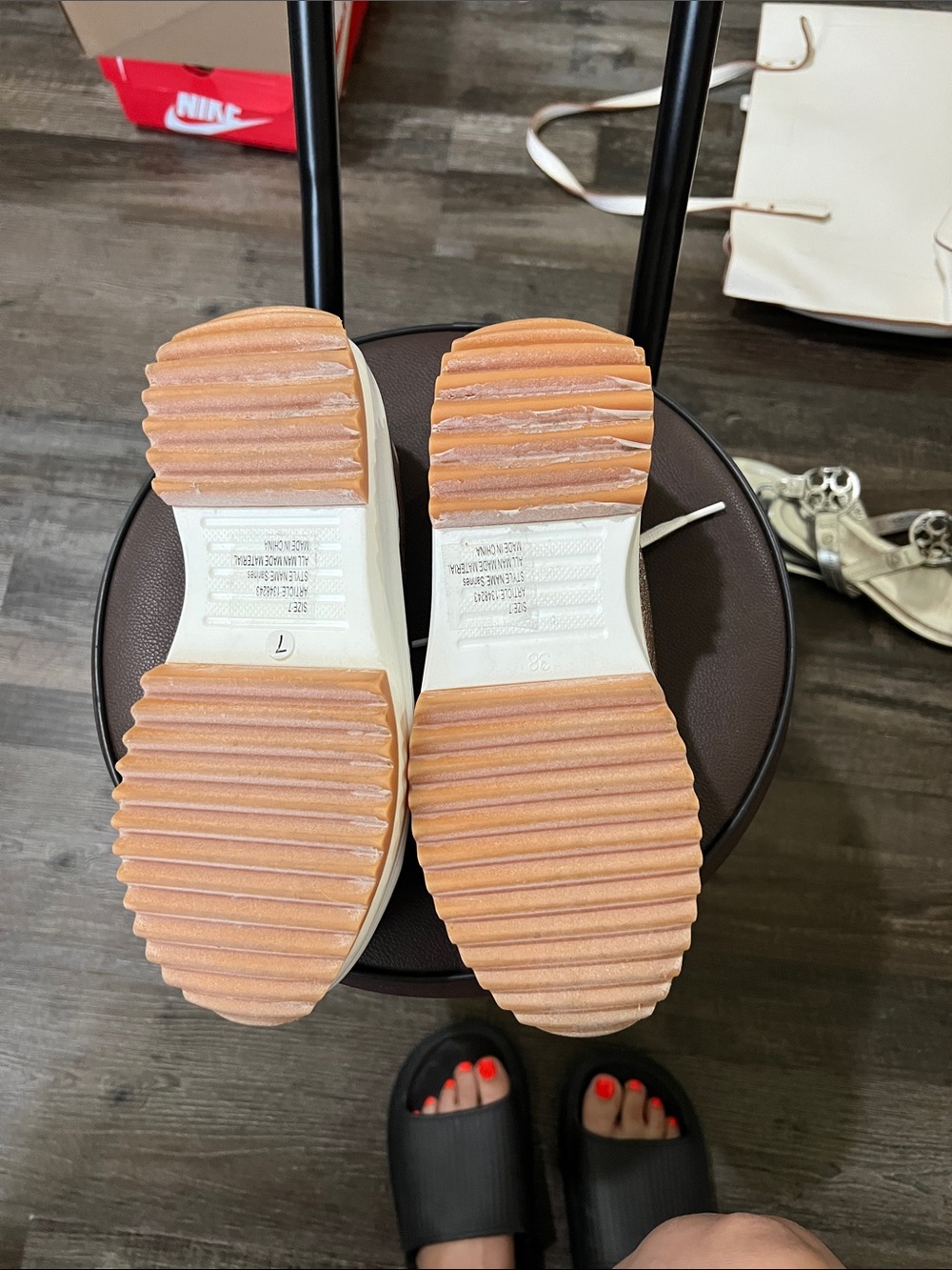 Bakers Metallic Rose Gold Sneakers with Cream Laces - Picture 2 of 3